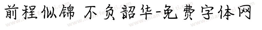 前程似锦 不负韶华字体转换